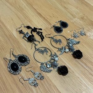 Goth Earrings Lot (6 pairs)
